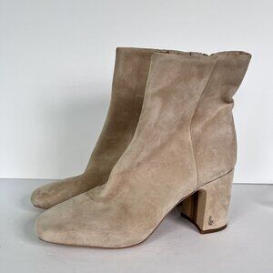 NEW Sam Edelman Women's Fawn Boot Block Heel Tan Suede 10